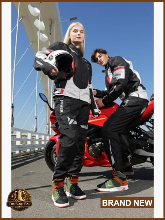 Motorcycle Leather Boots, Street Riding Shoes, Side Zipper, Anti-Slip Lace-Up main image 4